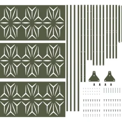 vidaXL Vallas De Jardín-Pantalla de Privacidad Oliva 100 x 50 x 180 cm Acero