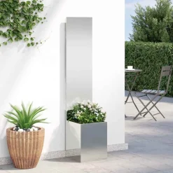 vidaXL Decoración-Pantalla de Privacidad para Jardín Calado Plateado 32 x 140 cm
