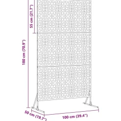 vidaXL Pantalla de Privacidad 100 x 50 x 180 cm Acero White Outlet