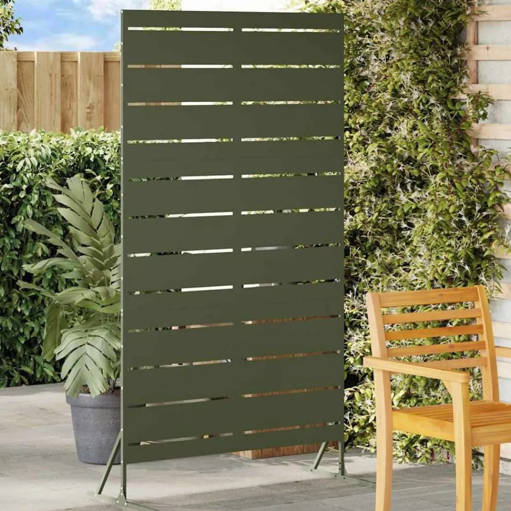 vidaXL Pantalla de Privacidad Oliva 100 x 50 x 180 cm Acero Verde oliva Sale