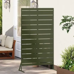 vidaXL Pantalla de Privacidad Oliva 100 x 50 x 180 cm Acero Verde oliva Sale