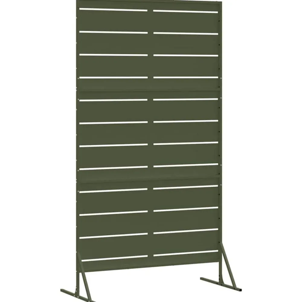 vidaXL Pantalla de Privacidad Oliva 100 x 50 x 180 cm Acero Verde oliva Sale