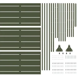 vidaXL Pantalla de Privacidad Oliva 100 x 50 x 180 cm Acero Verde oliva Sale