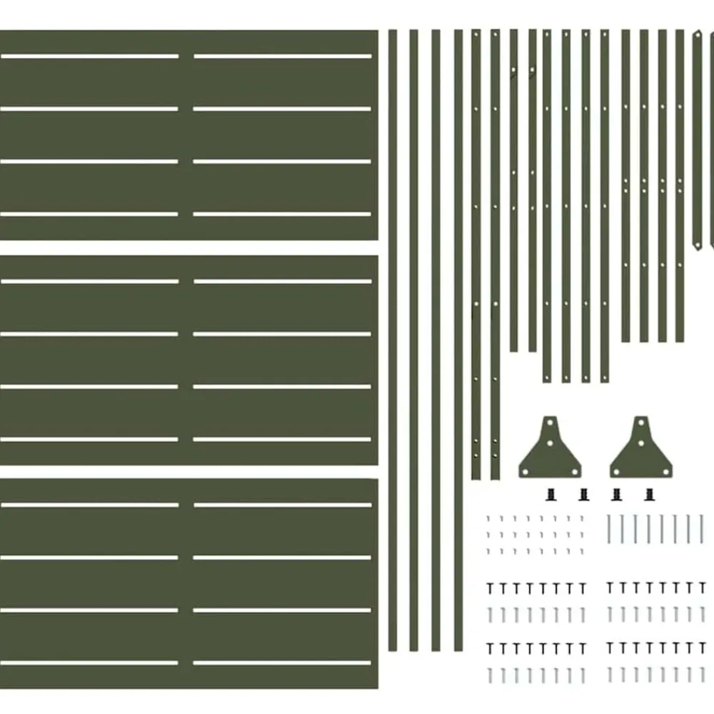 vidaXL Pantalla de Privacidad Oliva 100 x 50 x 180 cm Acero Verde oliva Sale