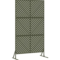 vidaXL Pantalla de Privacidad Oliva 100 x 50 x 180 cm Acero Verde oliva Discount