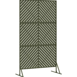 vidaXL Pantalla de Privacidad Oliva 100 x 50 x 180 cm Acero Verde oliva Discount