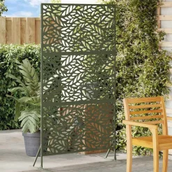 vidaXL Pantalla de Privacidad Oliva 100 x 50 x 180 cm Acero Verde oliva Discount