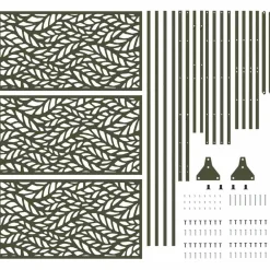 vidaXL Pantalla de Privacidad Oliva 100 x 50 x 180 cm Acero Verde oliva Discount