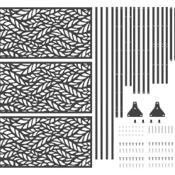 vidaXL Pantalla de Privacidad 100 x 50 x 180 cm Acero Negro Online