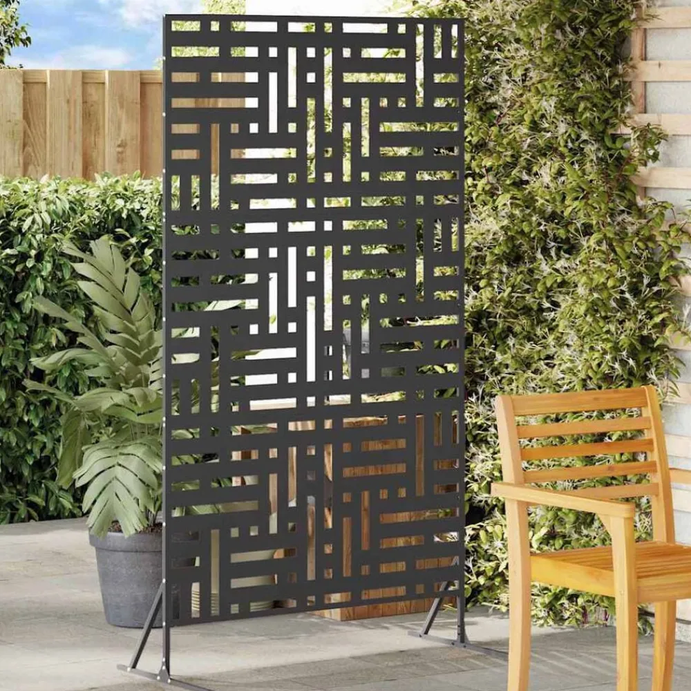vidaXL Pantalla de Privacidad 100 x 50 x 180 cm Acero Negro Sale
