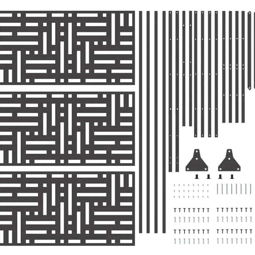 vidaXL Pantalla de Privacidad 100 x 50 x 180 cm Acero Negro Sale