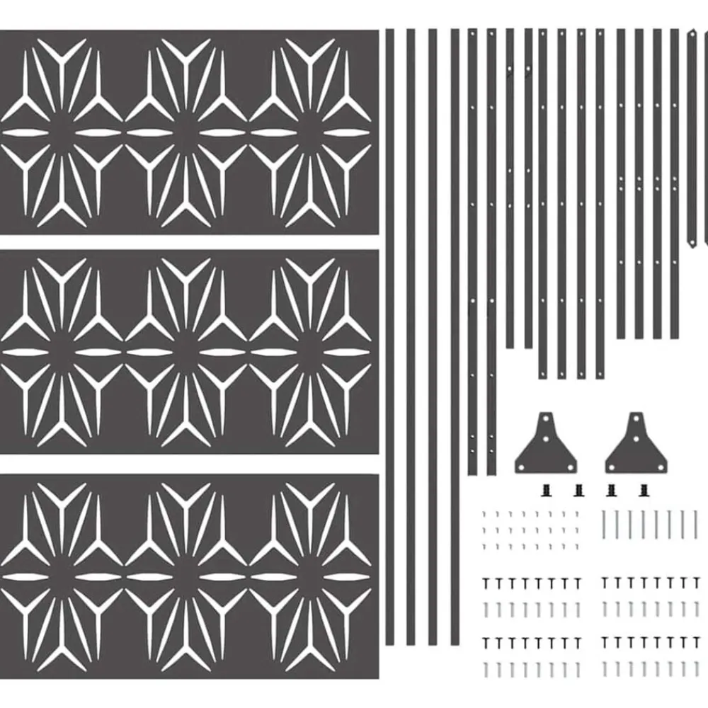 vidaXL Vallas De Jardín-Pantalla de Privacidad 100 x 50 x 180 cm Acero