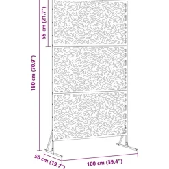 vidaXL Vallas De Jardín-Pantalla de Privacidad Gris 100 x 50 x 180 cm Acero