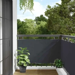 vidaXL Pantalla de privacidad de balcón PVC gris 300x75 cm Antracita Outlet