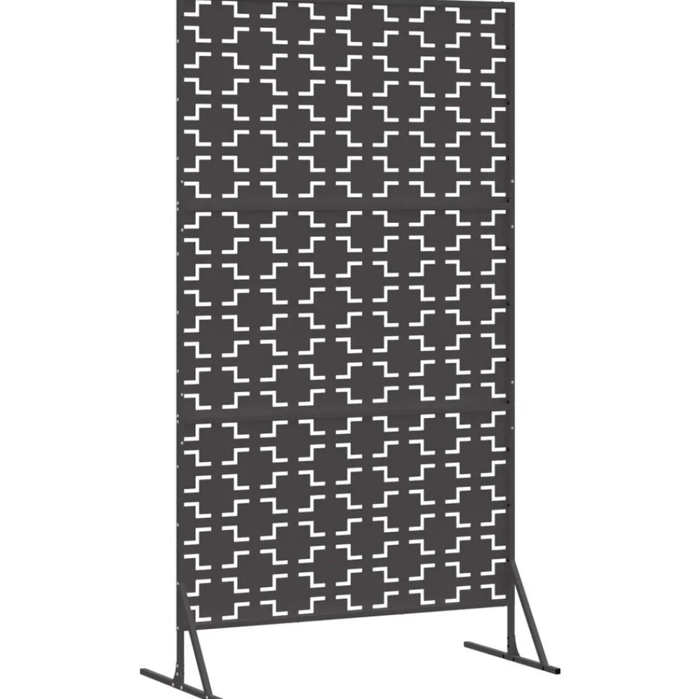 vidaXL Pantalla de Privacidad 100 x 50 x 180 cm Acero Negro Best