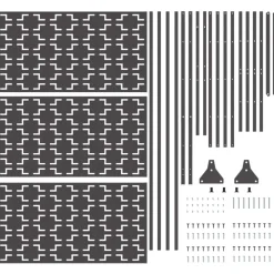 vidaXL Pantalla de Privacidad 100 x 50 x 180 cm Acero Negro Best