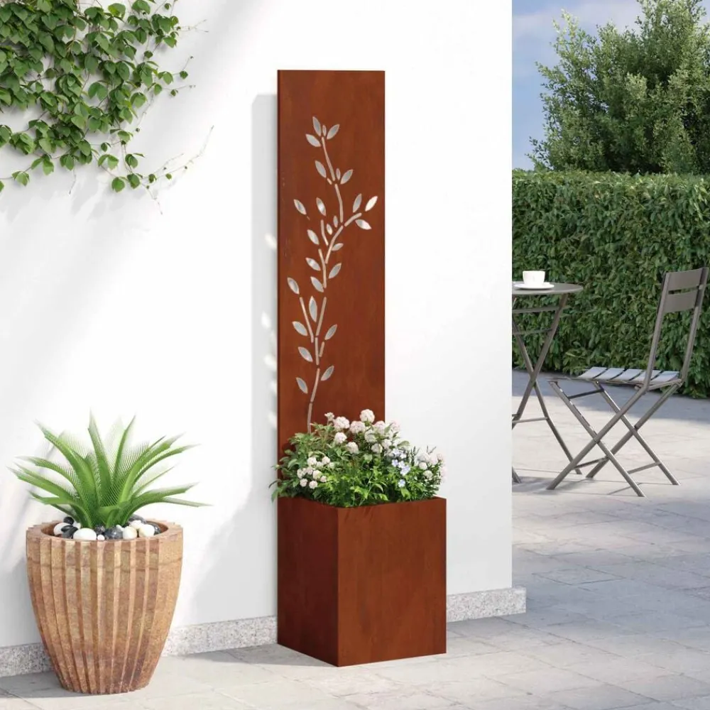 vidaXL Pantalla de Privacidad para Jardín Oxidado 32 x 32 x 150 cm Acero oxidado Discount