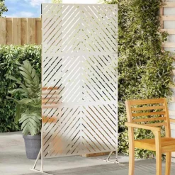 vidaXL Pantalla de Privacidad Gris 100 x 50 x 180 cm Acero Acero inoxidable