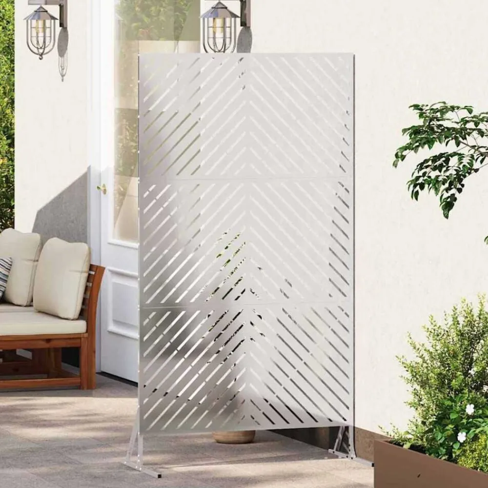 vidaXL Pantalla de Privacidad Gris 100 x 50 x 180 cm Acero Acero inoxidable