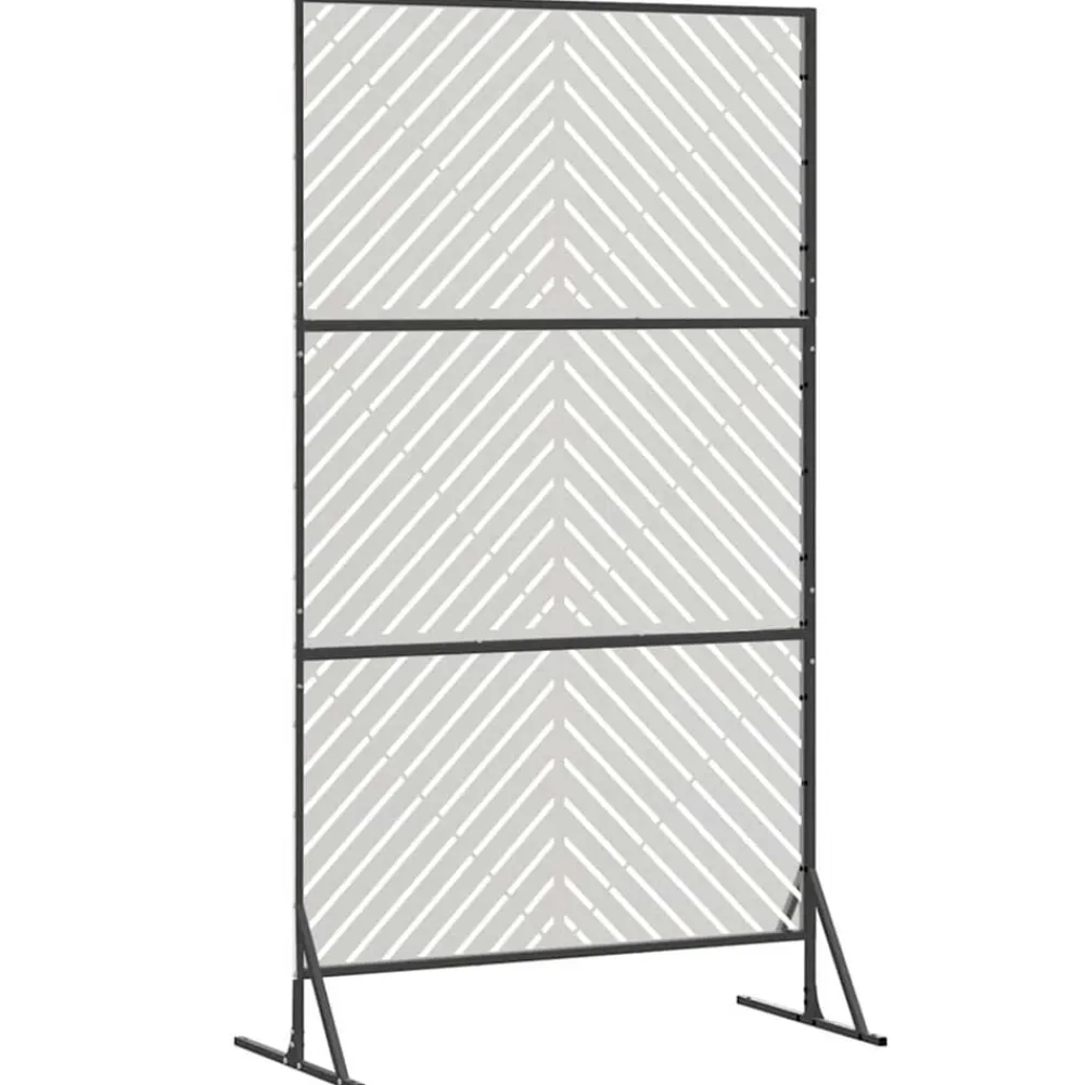 vidaXL Pantalla de Privacidad Gris 100 x 50 x 180 cm Acero Acero inoxidable