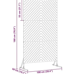 vidaXL Pantalla de Privacidad Gris 100 x 50 x 180 cm Acero Acero inoxidable