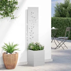 vidaXL Decoración-Pantalla de Privacidad para Jardín Plateado 32 x 32 x 150 cm