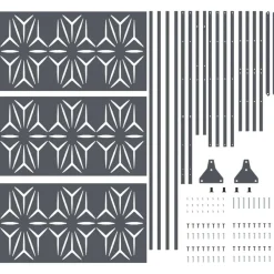 vidaXL Vallas De Jardín-Pantalla de Privacidad Antracita 100 x 50 x 180 cm Acero