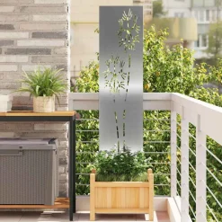 vidaXL Pantalla de Privacidad para Jardín Calado Plateado 32 x 140 cm Acero galvanizado Sale