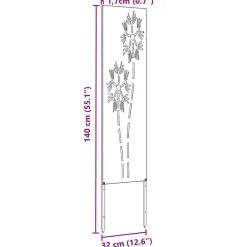 vidaXL Pantalla de Privacidad para Jardín Calado Plateado 32 x 140 cm Acero galvanizado Sale