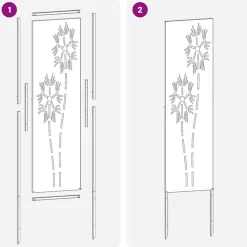 vidaXL Pantalla de Privacidad para Jardín Calado Plateado 32 x 140 cm Acero galvanizado Sale