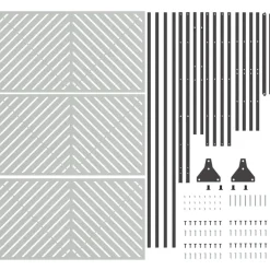 vidaXL Vallas De Jardín-Pantalla de Privacidad Gris 100 x 50 x 180 cm Acero