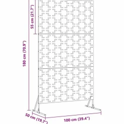 vidaXL Pantalla de Privacidad 100 x 50 x 180 cm Acero White Online