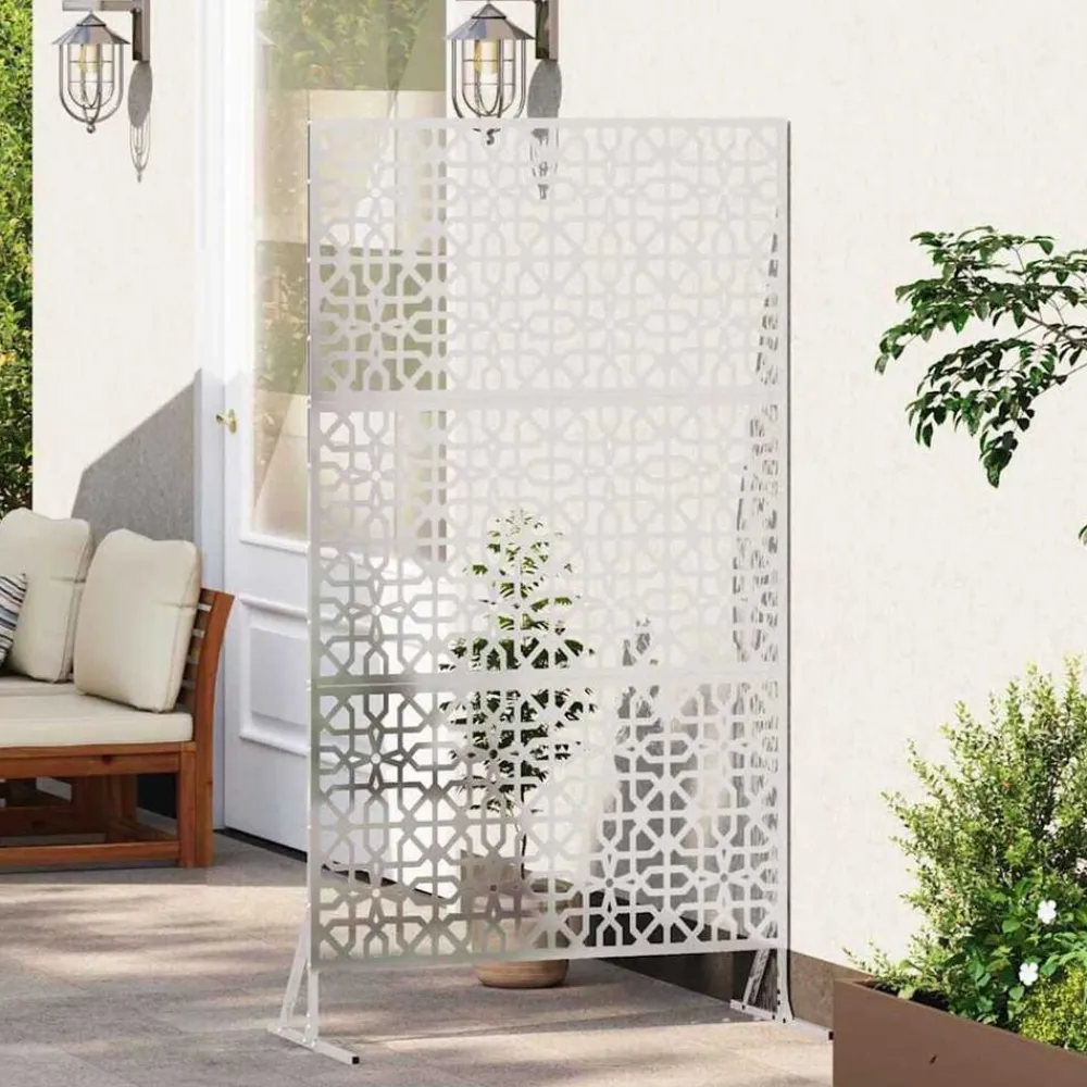 vidaXL Pantalla de Privacidad Gris 100 x 50 x 180 cm Acero Acero inoxidable