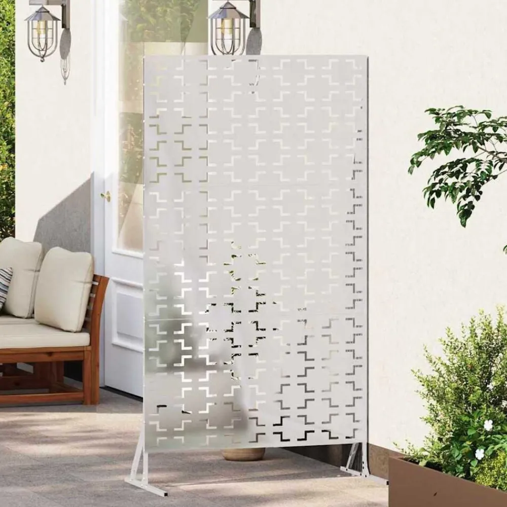 vidaXL Pantalla de Privacidad Gris 100 x 50 x 180 cm Acero Acero inoxidable Hot