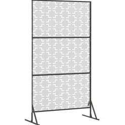 vidaXL Pantalla de Privacidad Gris 100 x 50 x 180 cm Acero Acero inoxidable Hot