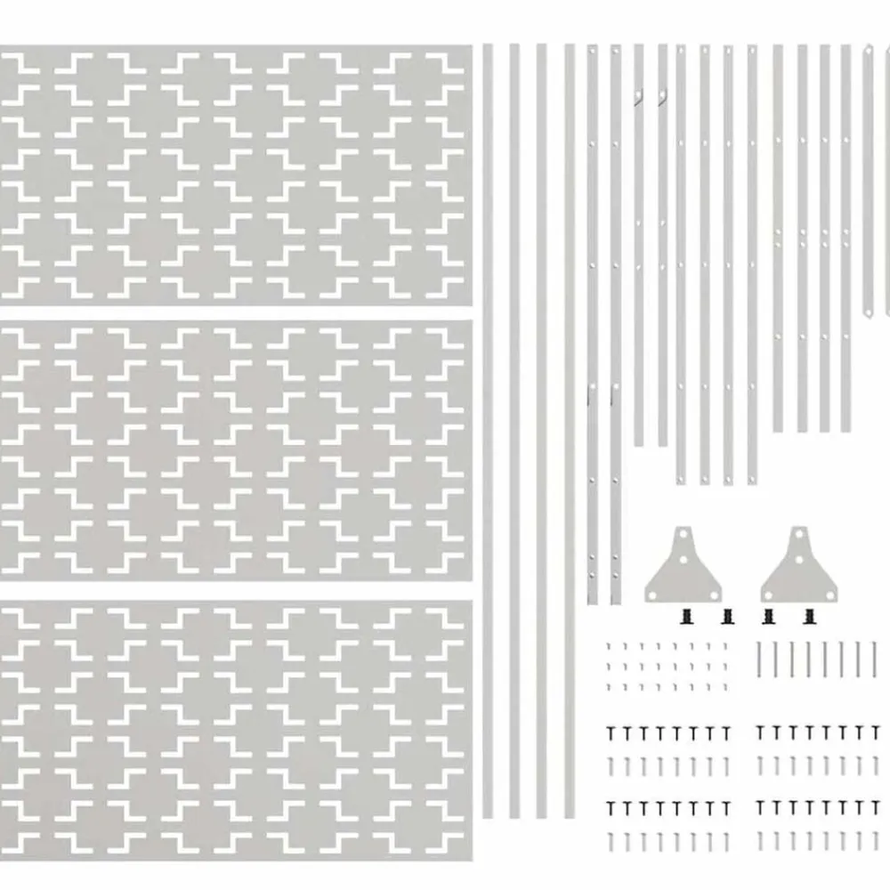 vidaXL Pantalla de Privacidad Gris 100 x 50 x 180 cm Acero Acero inoxidable Hot
