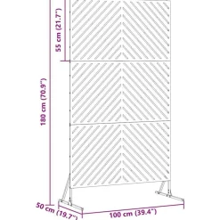 vidaXL Pantalla de Privacidad 100 x 50 x 180 cm Acero White New