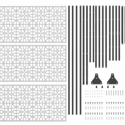 vidaXL Pantalla de Privacidad Gris 100 x 50 x 180 cm Acero Acero galvanizado New