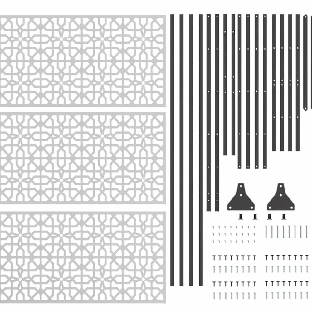 vidaXL Pantalla de Privacidad Gris 100 x 50 x 180 cm Acero Acero galvanizado New