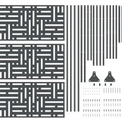 vidaXL Vallas De Jardín-Pantalla de Privacidad Antracita 100 x 50 x 180 cm Acero