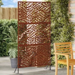 vidaXL Pantalla de Privacidad Gris 100 x 50 x 180 cm Acero oxidado Discount