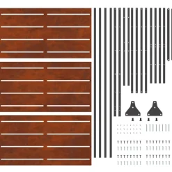vidaXL Pantalla de Privacidad Gris 100 x 50 x 180 cm Acero oxidado New