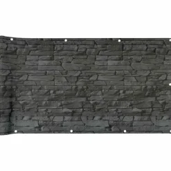 vidaXL Vallas De Jardín-Pantalla de privacidad de balcón PVC look piedra gris 600x120cm