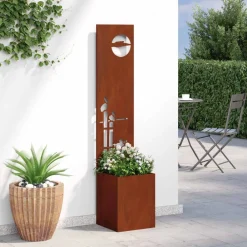 vidaXL Pantalla de Privacidad para Jardín Calado Oxidado 32 x 140 cm Acero oxidado