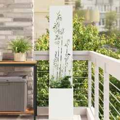 vidaXL Pantalla de Privacidad para Jardín Floral 32 x 140 cm White Best