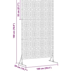 vidaXL Pantalla de Privacidad Antracita 100 x 50 x 180 cm Acero Gris antracita Online