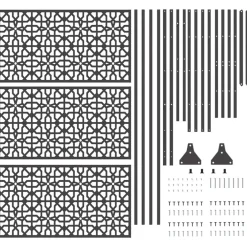 vidaXL Vallas De Jardín-Pantalla de Privacidad 100 x 50 x 180 cm Acero
