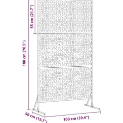 vidaXL Vallas De Jardín-Pantalla de Privacidad 100 x 50 x 180 cm Acero