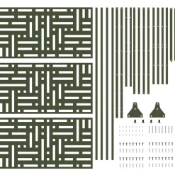 vidaXL Vallas De Jardín-Pantalla de Privacidad Oliva 100 x 50 x 180 cm Acero