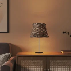 vidaXL Accesorios De Iluminación-Pantalla para lámpara mimbre marrón Ø15x12 cm